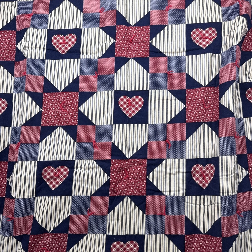 VINTAGE HANDMADE PATCHWORK QUILT TOP~52" X 40" MADE W/ OLD DETAILED FABRICS